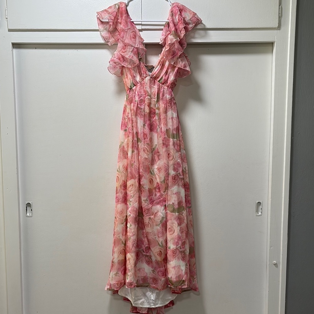 Rachel Parcell Chiffon Ruffle Midi Dress